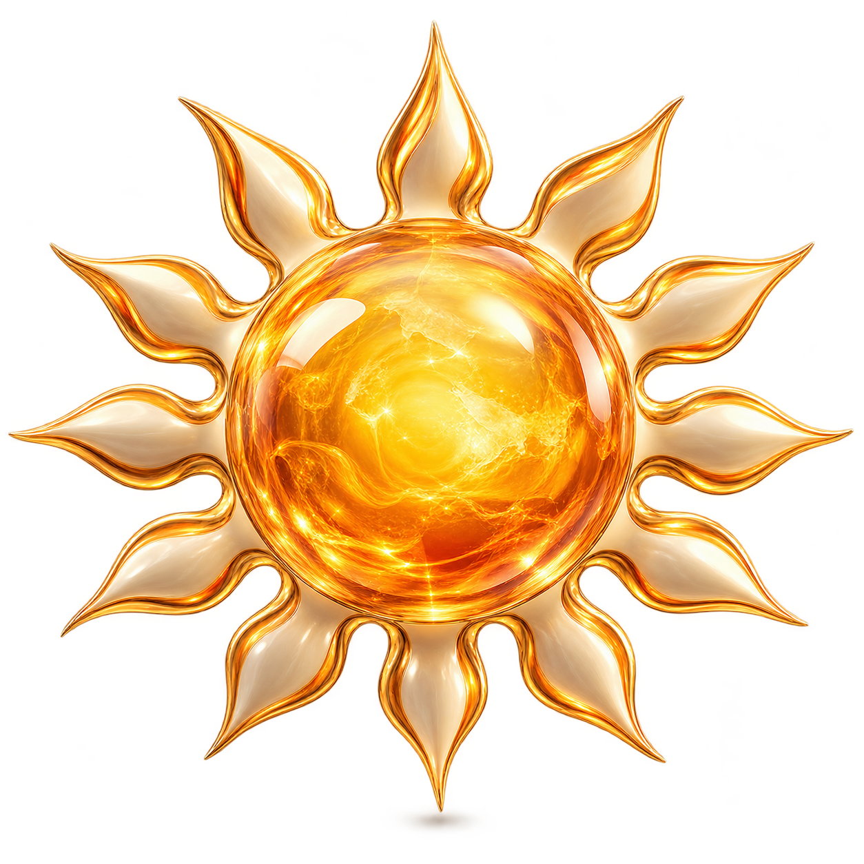 Golden glass sun, the symbol for the Bright music mood.